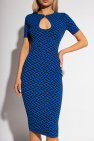Versace pinstriped dress with La Greca pattern