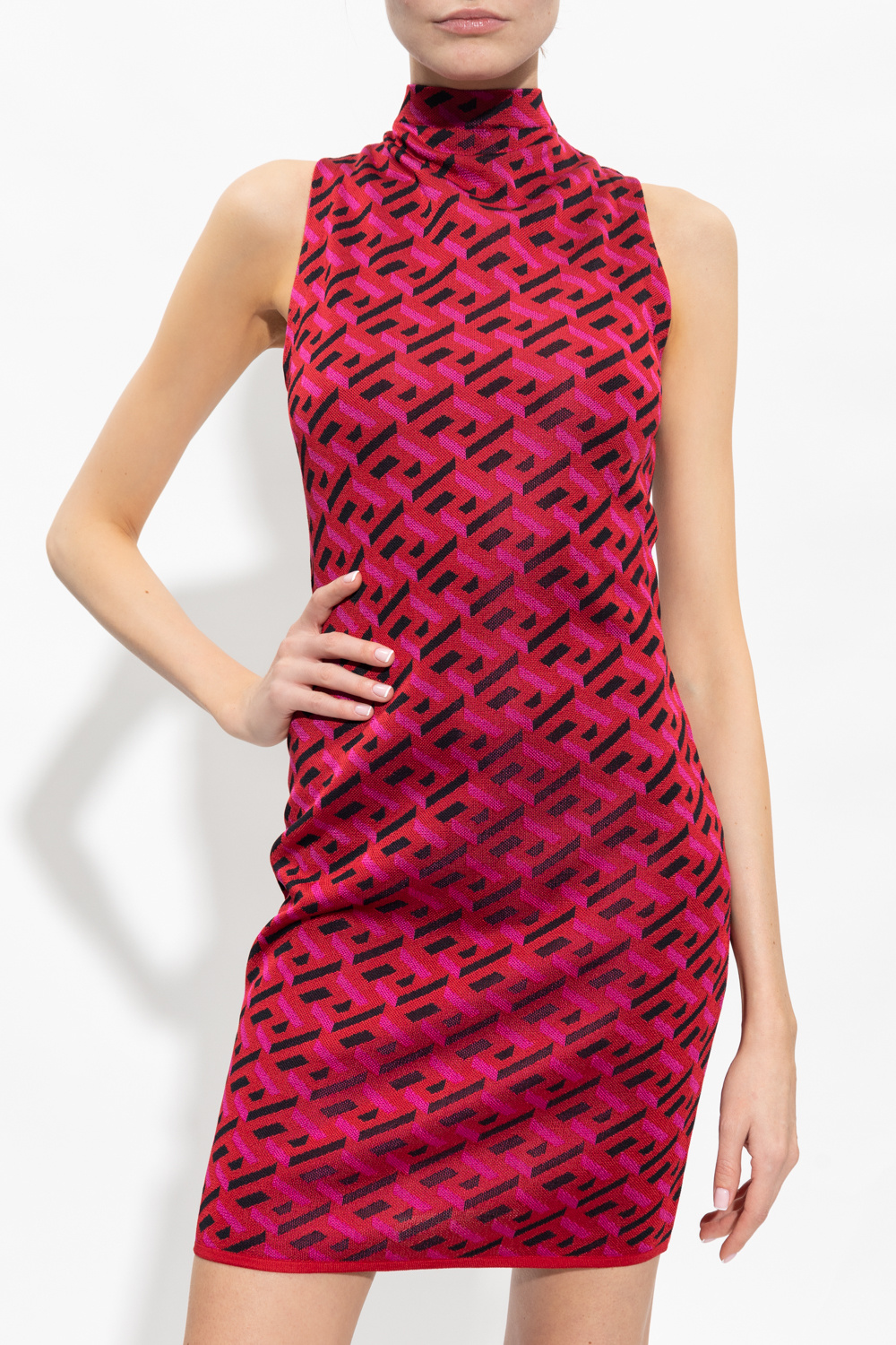 Versace dress touched with La Greca pattern
