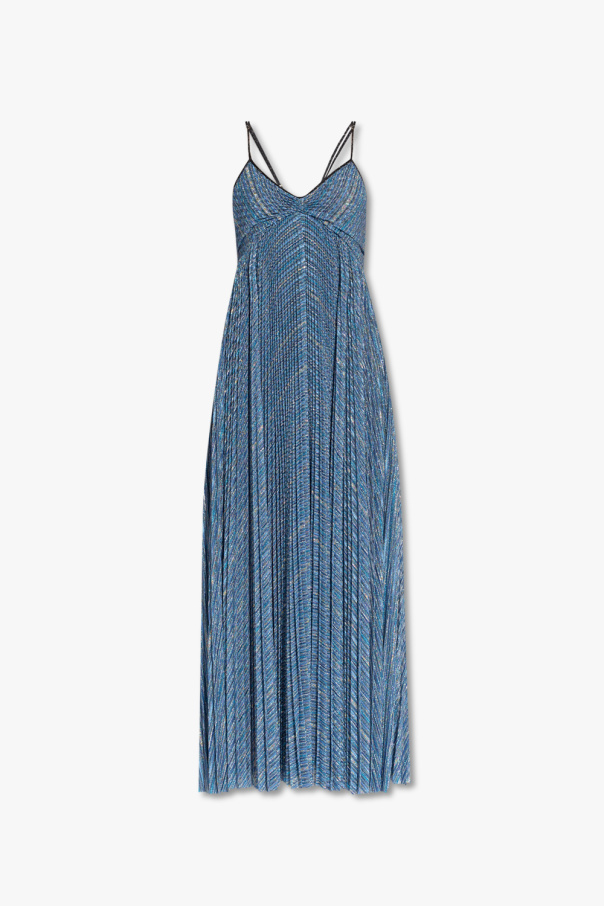 forte_forte Pleated midi dress with adjustable straps