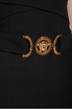 Versace dress waist with Medusa Biggie belt
