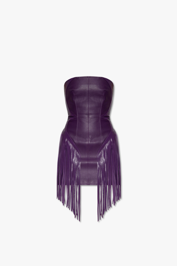 Versace Leather dress with fringes