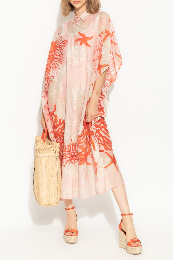 Versace Plażowa sukienka ze wzorem `Barocco Sea`