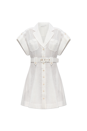 Linen dress with belt