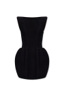 chain-detail rib-knit dress Black