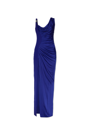 Langes Kleid mit Drapierung