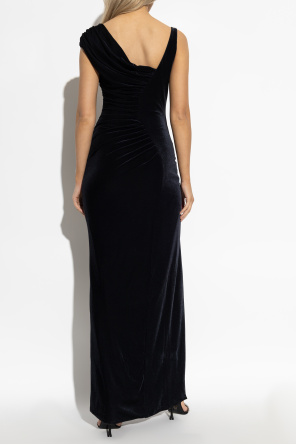Versace Aksamitna sukienka z drapowaniami