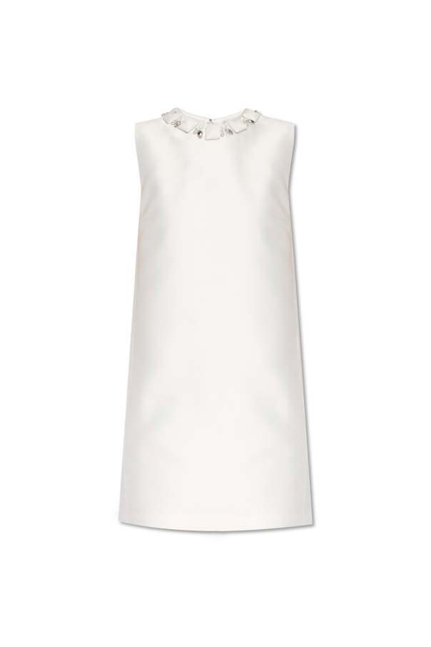 Dress with appliqués at the neckline od Versace