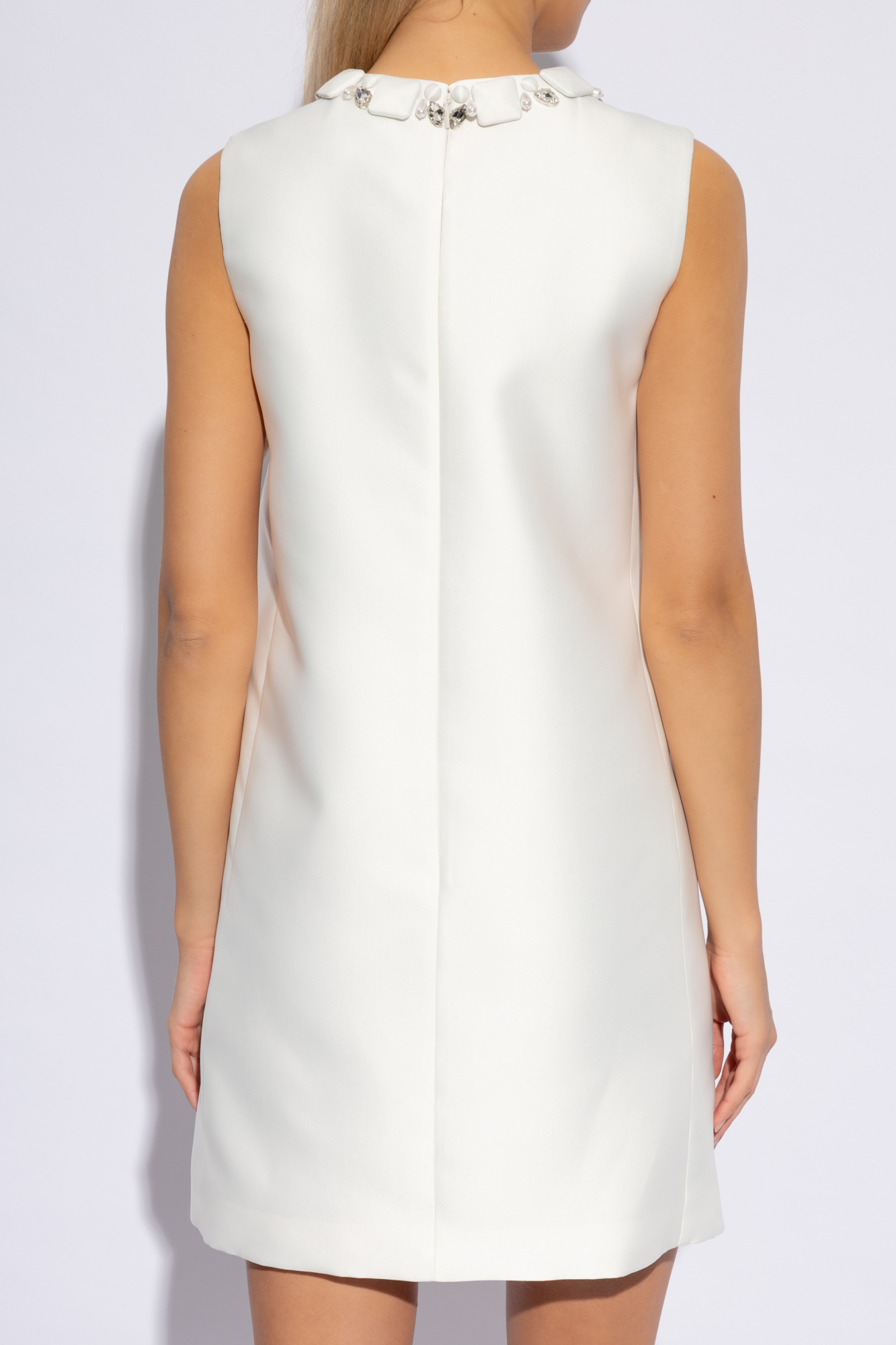 White Dress with appliqués at the neckline Versace - Vitkac GB