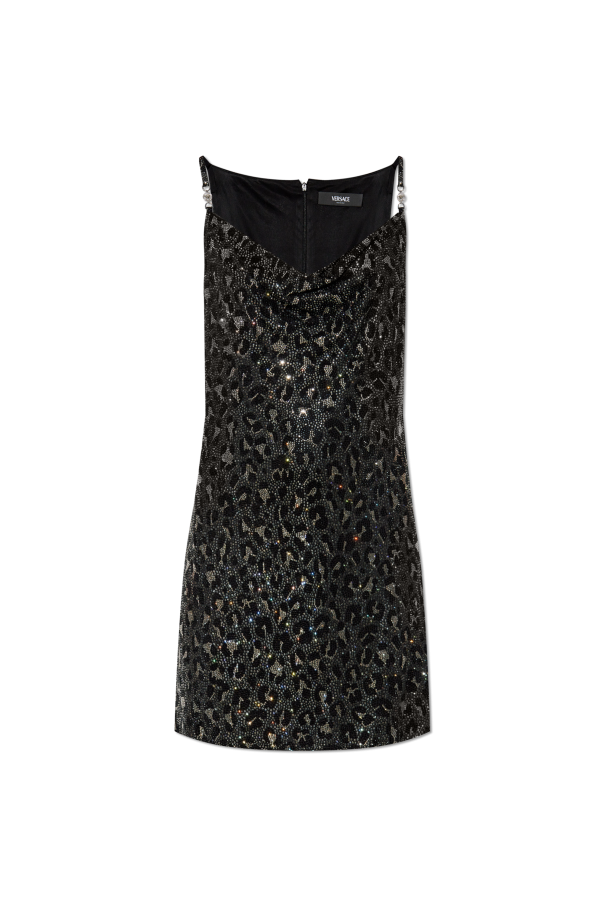 Versace Short dress with leopard print