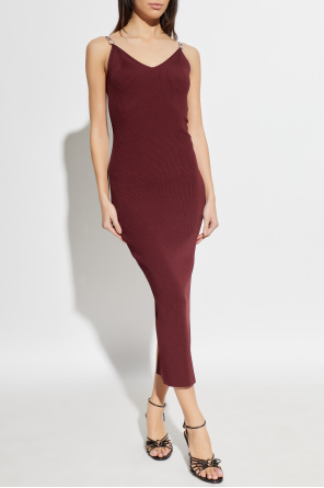 Versace Geripptes Kleid mit einfachem Schlitz