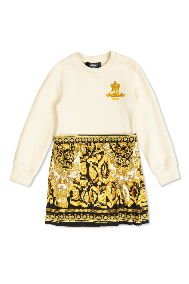 Dress with a pleated skirt od Versace Kids