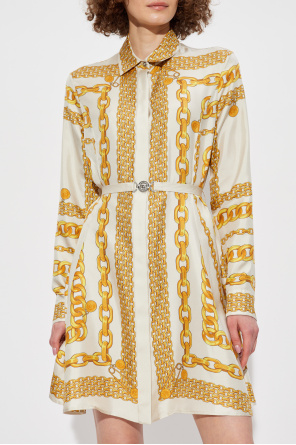 Versace Vestido con estampado Gold Chain Stripes