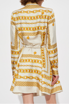 Versace Vestido con estampado Gold Chain Stripes
