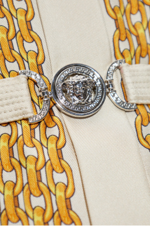 Versace Vestido con estampado Gold Chain Stripes