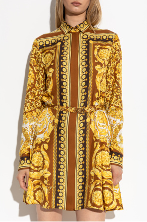 Versace Vestido de seda con cinturón