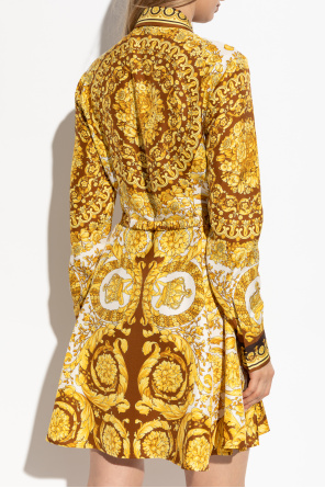 Versace Vestido de seda con cinturón