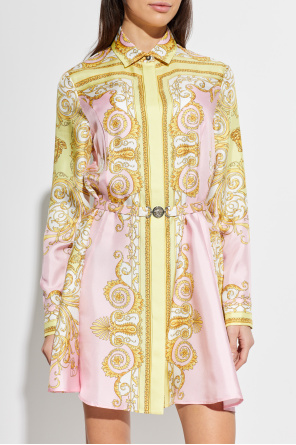Versace Vestido de seda con cinturón