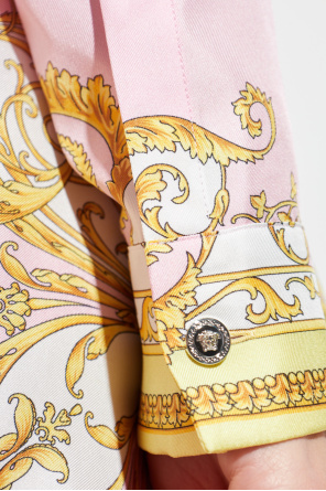 Versace Vestido de seda con cinturón