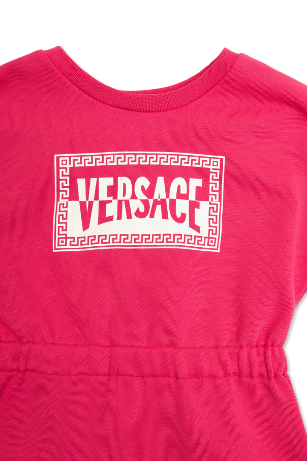 Versace Kids Kleid mit aufgedrucktem Logo