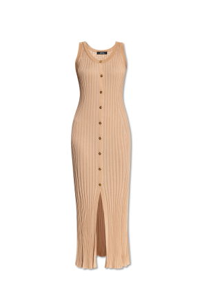 Geripptes ärmelloses Kleid