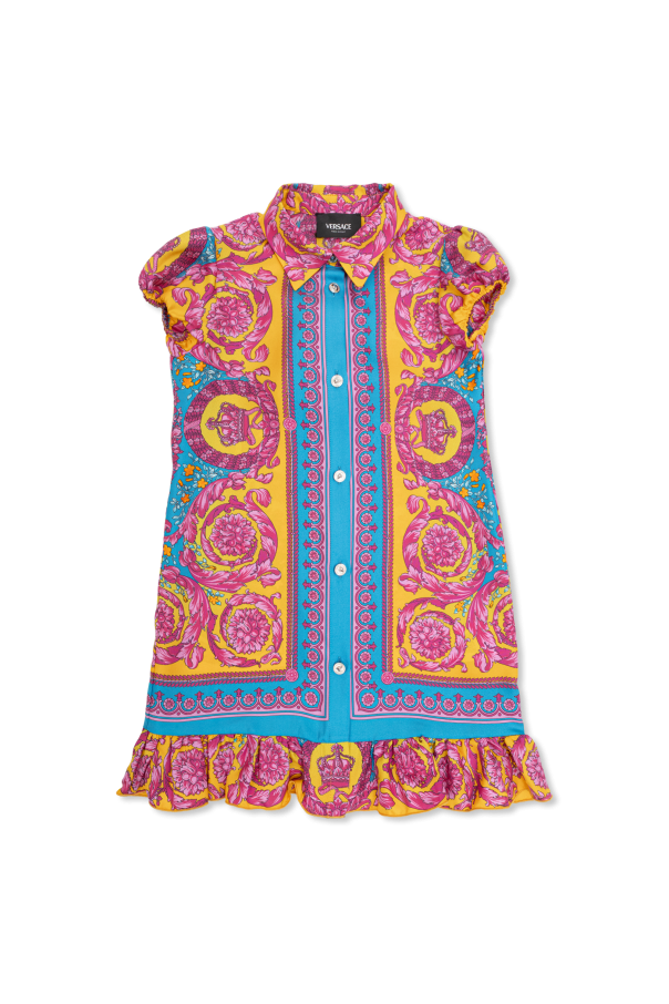 Silk dress with a frill od Versace Kids
