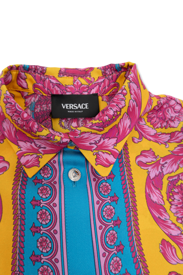 Versace Kids Silk dress with a frill