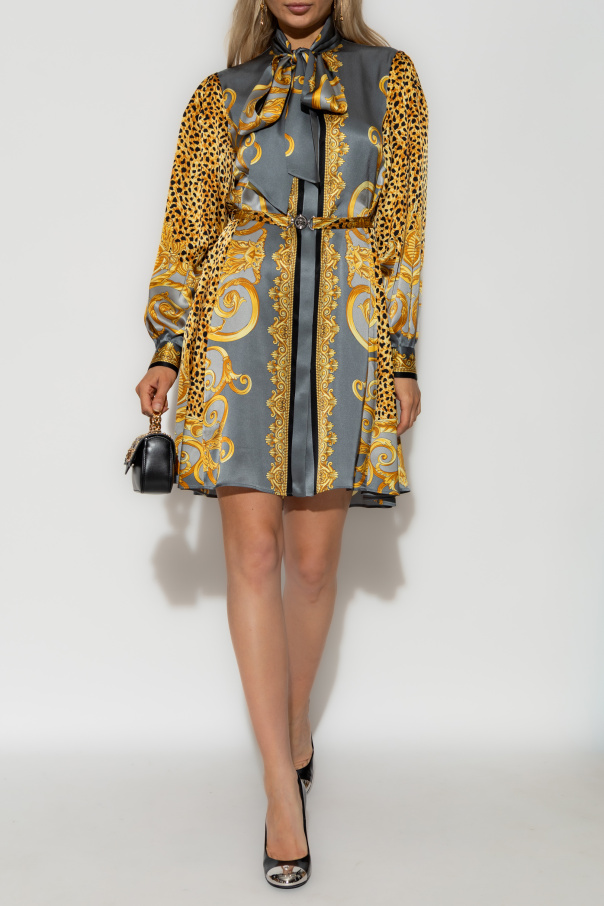 Versace Silk dress with waist belt