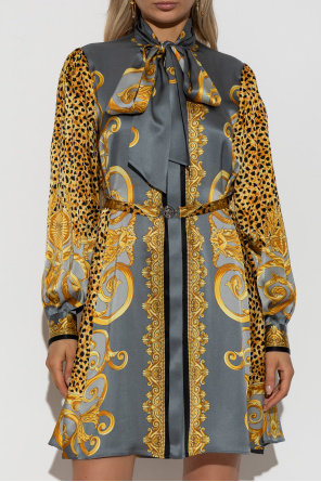 Versace Silk dress with waist belt