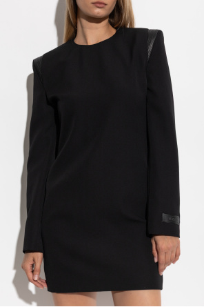 Versace Vestido con inserciones de cuero