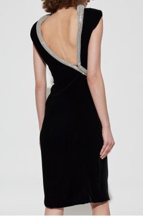 Versace Vestido de terciopelo con cristales brillantes