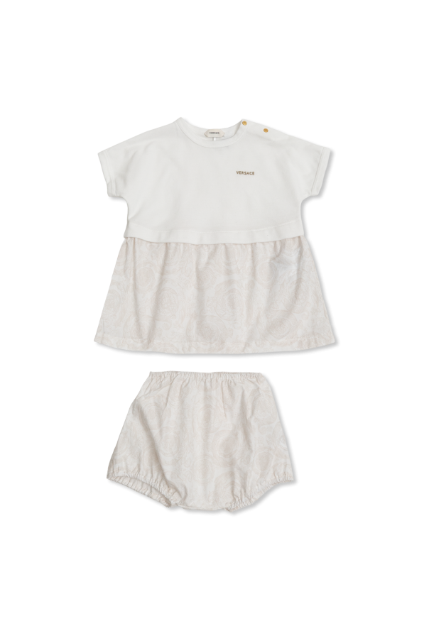 Dress with embroidered logo od Versace Kids