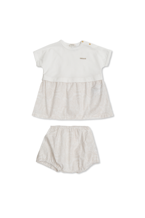 Dress with embroidered logo