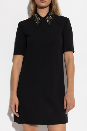 Versace Vestido con aplicaciones en el cuello