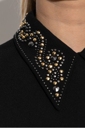 Versace Vestido con aplicaciones en el cuello