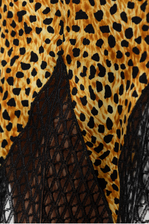 Versace Vestido de seda con estampado animal