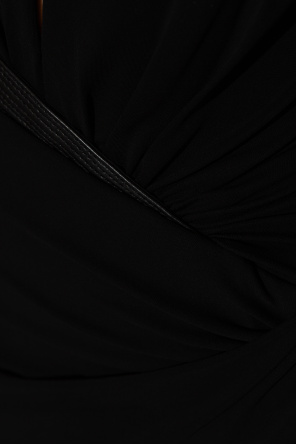 Versace Long dress with leather inserts