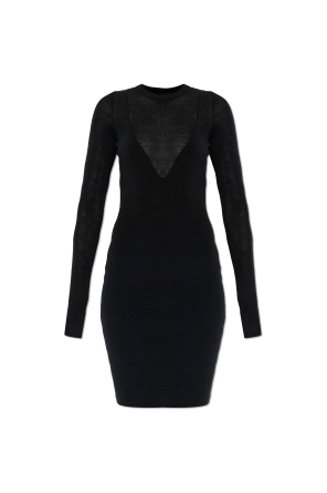 Dress with wool trim