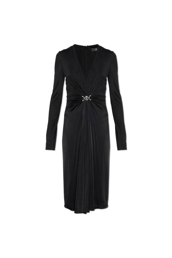 Dress with decorative draping at the waist od Versace