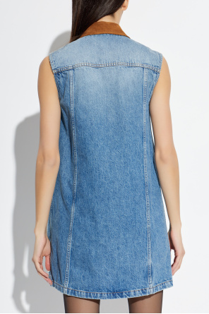 Versace Jeansowa sukienka z kieszeniami