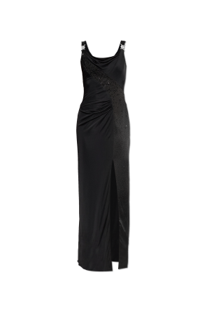 Dress with shimmering appliqués