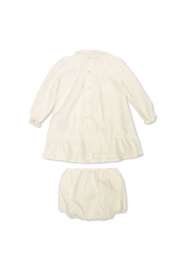 Versace Kids Cotton dress with embroidered logo