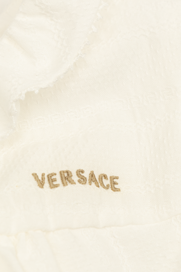 Versace Kids Cotton dress with embroidered logo