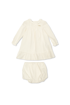 Cotton dress with embroidered logo