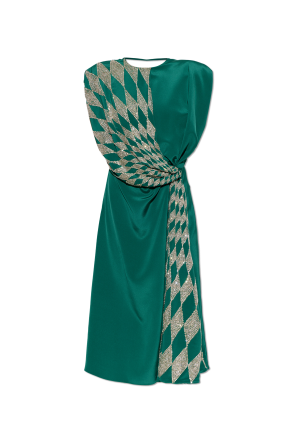 Silk dress with shimmering crystals