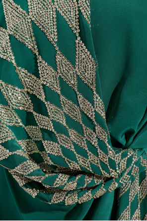 Versace Vestido de seda com cristais cintilantes