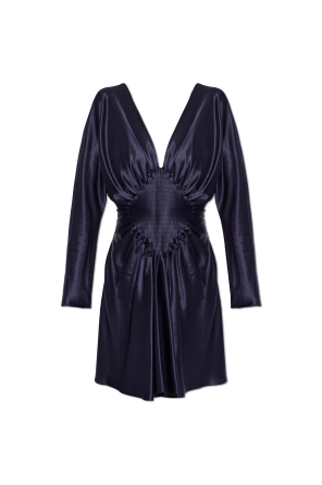 Silk dress with draping