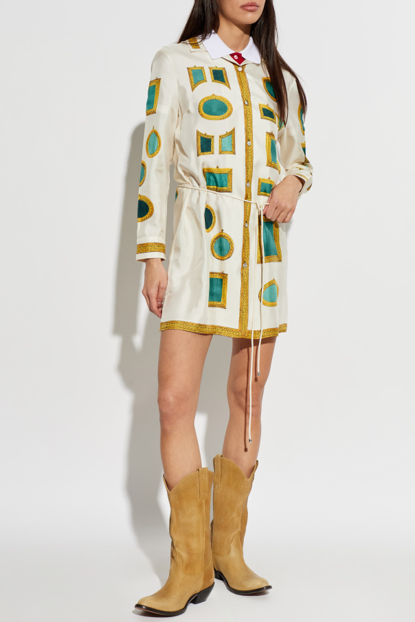 Versace Silk dress with "The Gallery" print