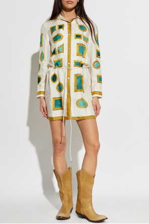 Versace Silk dress with "The Gallery" print