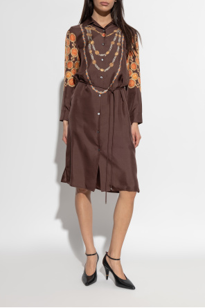 Versace Vestido de seda con estampado "The Lover"