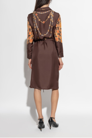 Versace Vestido de seda con estampado "The Lover"
